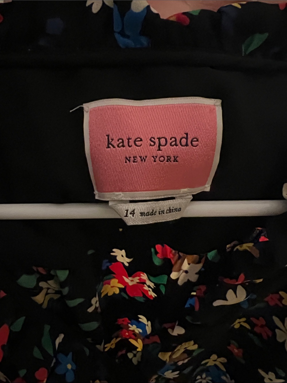 kate spade Black Floral Long-Sleeve Dress with Multicolor Flowers - Picture 3 of 3